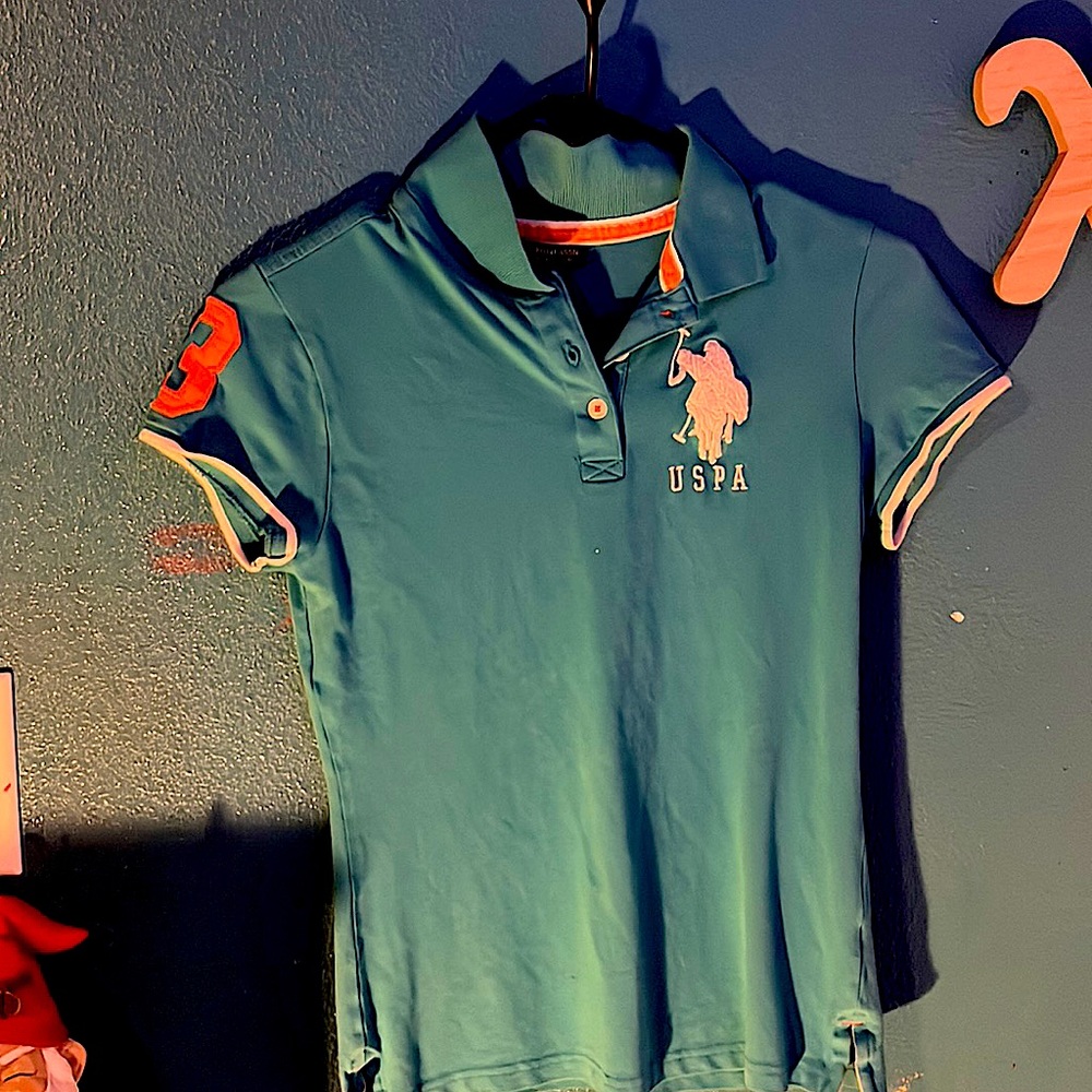 A blue polo t shirt